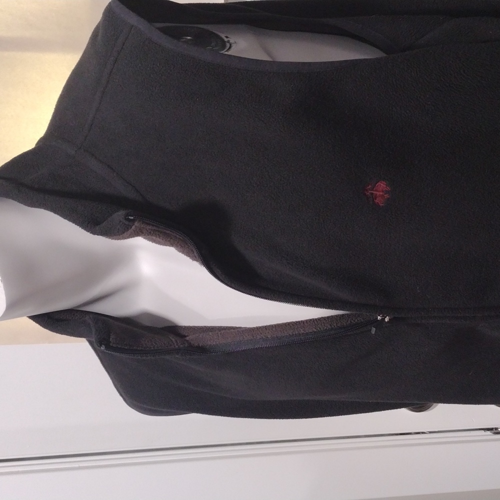 Brooks Brothers mens black zip fleece vest. XL